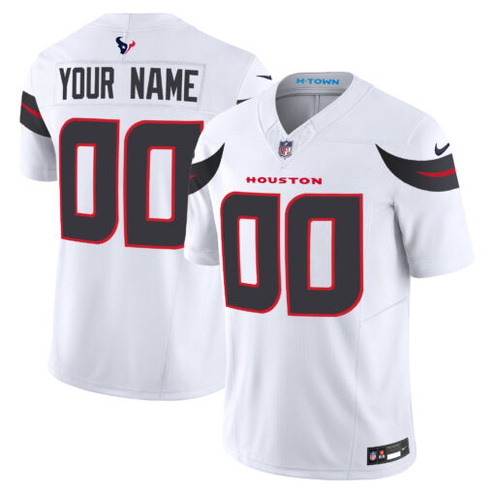 Men's Custom White Houston Texans Vapor F.U.S.E. Limited Jersey 1