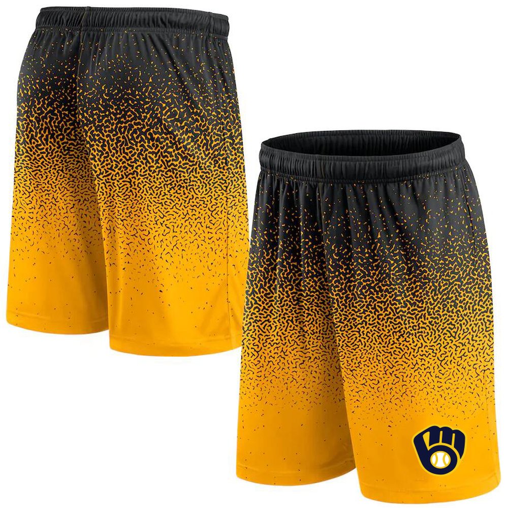 Milwaukee Brewers Graduated Yellow Shorts 1