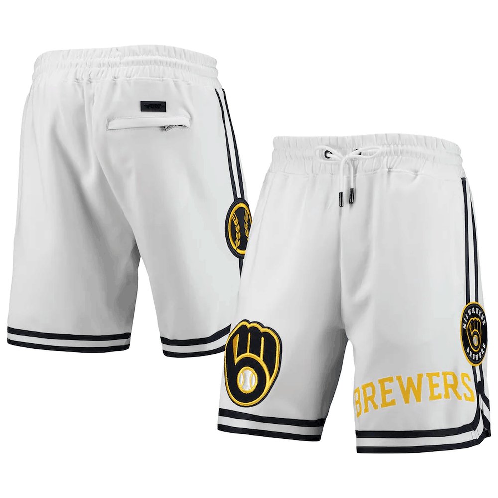 Milwaukee Brewers White Shorts 1