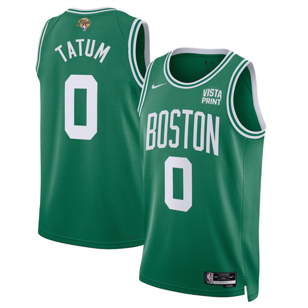 Men's Boston Celtics #0 Jayson Tatum Kelly Green 2024 Finals Icon Edition Stitched Basketball Jersey 1