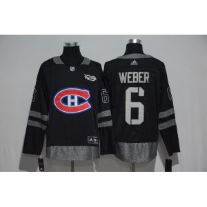 Montreal Canadiens #6 Shea Weber Black Men's 1917-2017 100th Anniversary Stitched NHL Jersey