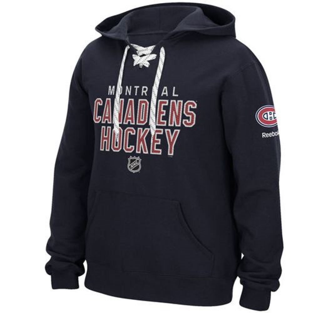 Montreal Canadiens Reebok Stitch Em Up Lace Hoodie Navy 1