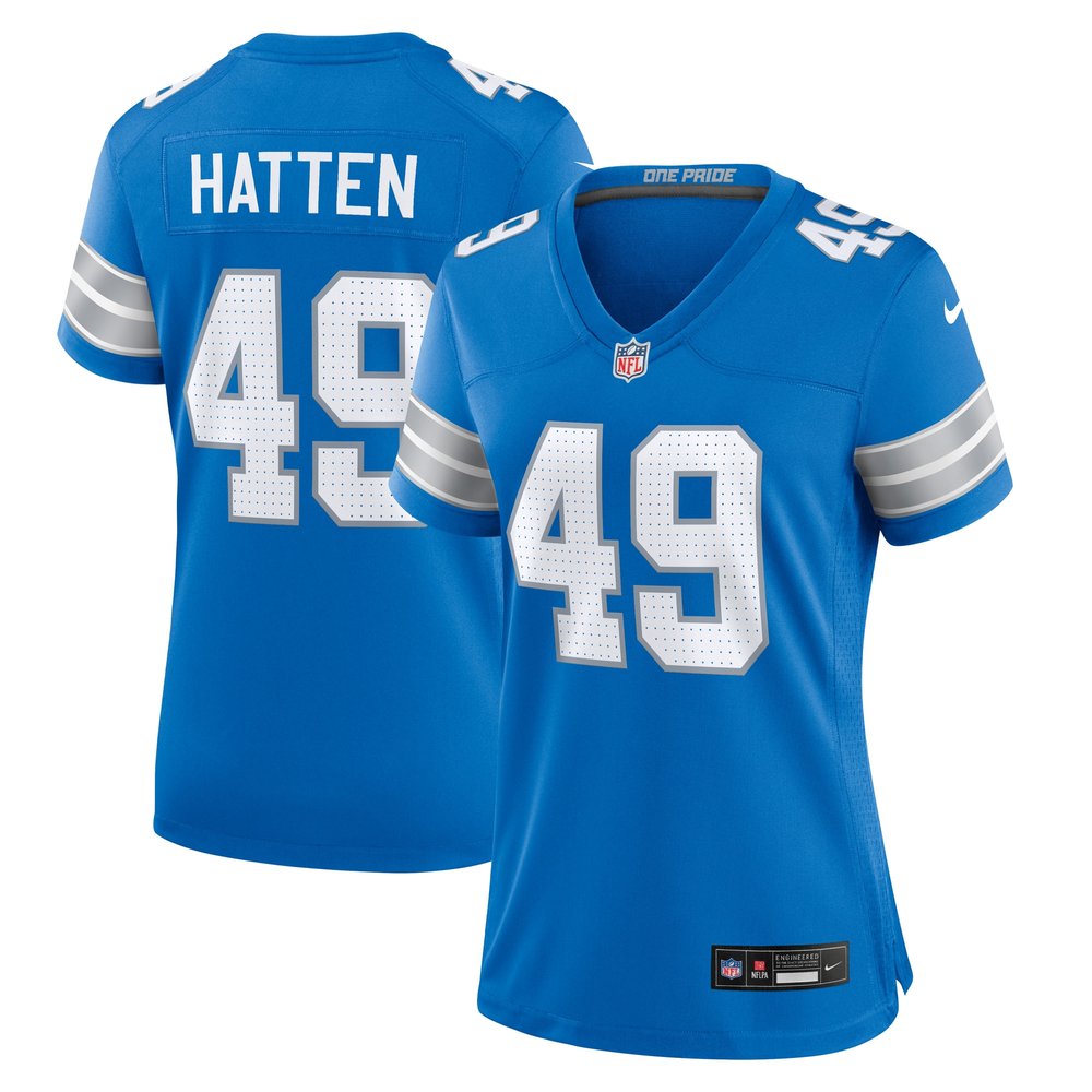 Women's Detroit Lions Hogan Hatten Blue Game Jersey 1