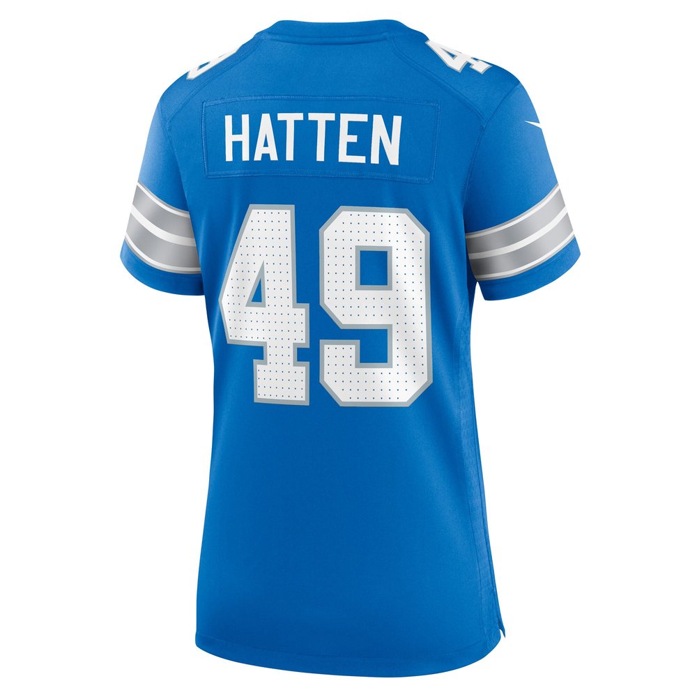 Women's Detroit Lions Hogan Hatten Blue Game Jersey 3