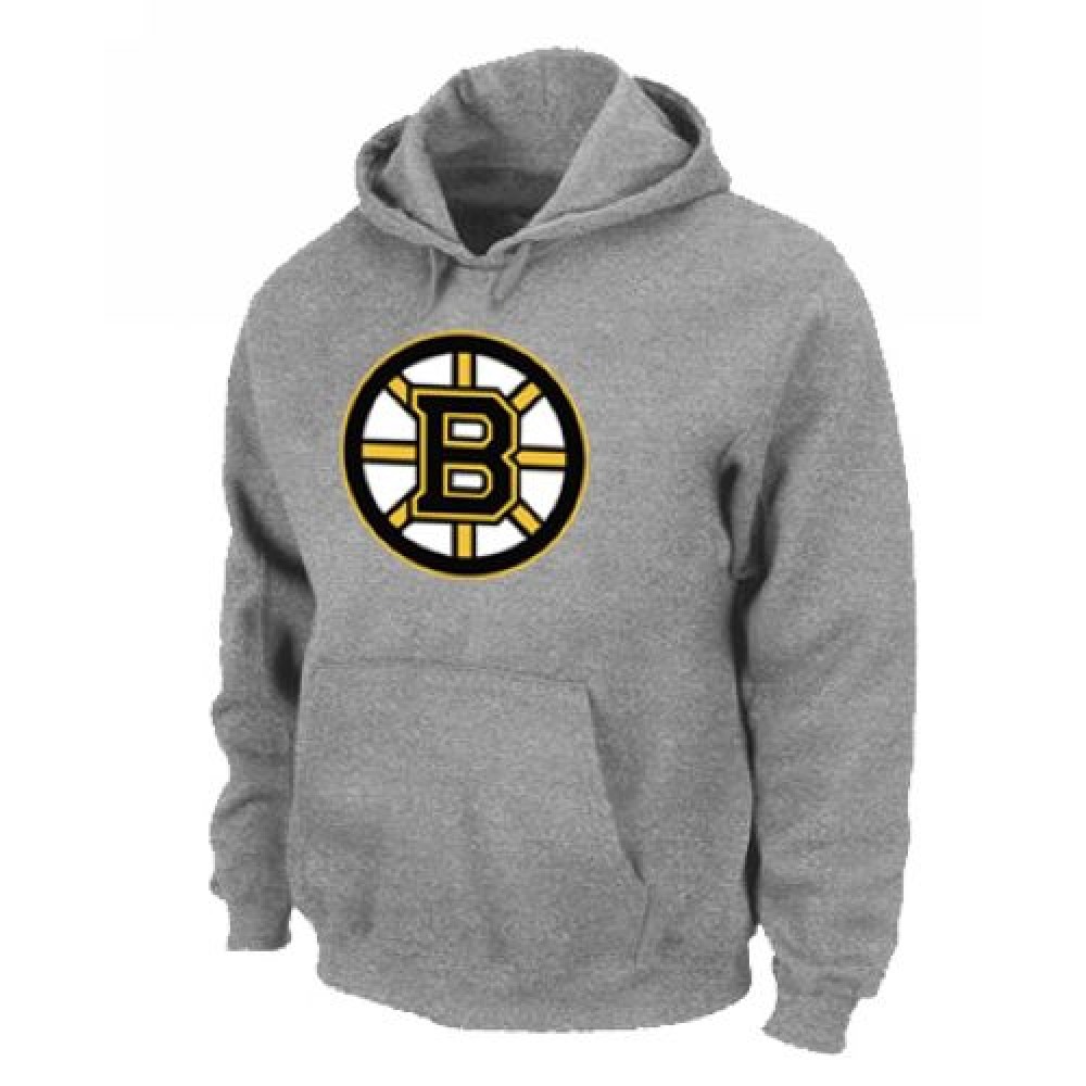 NHL Boston Bruins Big & Tall Logo Pullover Hoodie Grey 1