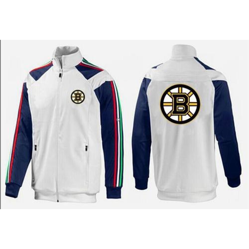 NHL Boston Bruins Zip Jackets White 1