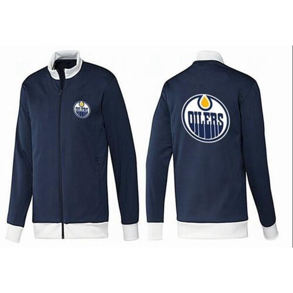 NHL Edmonton Oilers Zip Jackets Dark Blue 1