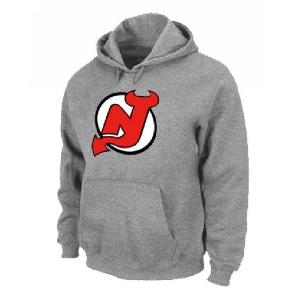 NHL New Jersey Devils Big & Tall Logo Pullover Hoodie Grey 1