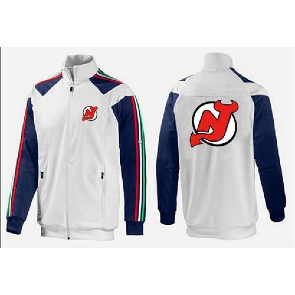 NHL New Jersey Devils Zip Jackets White-3 1