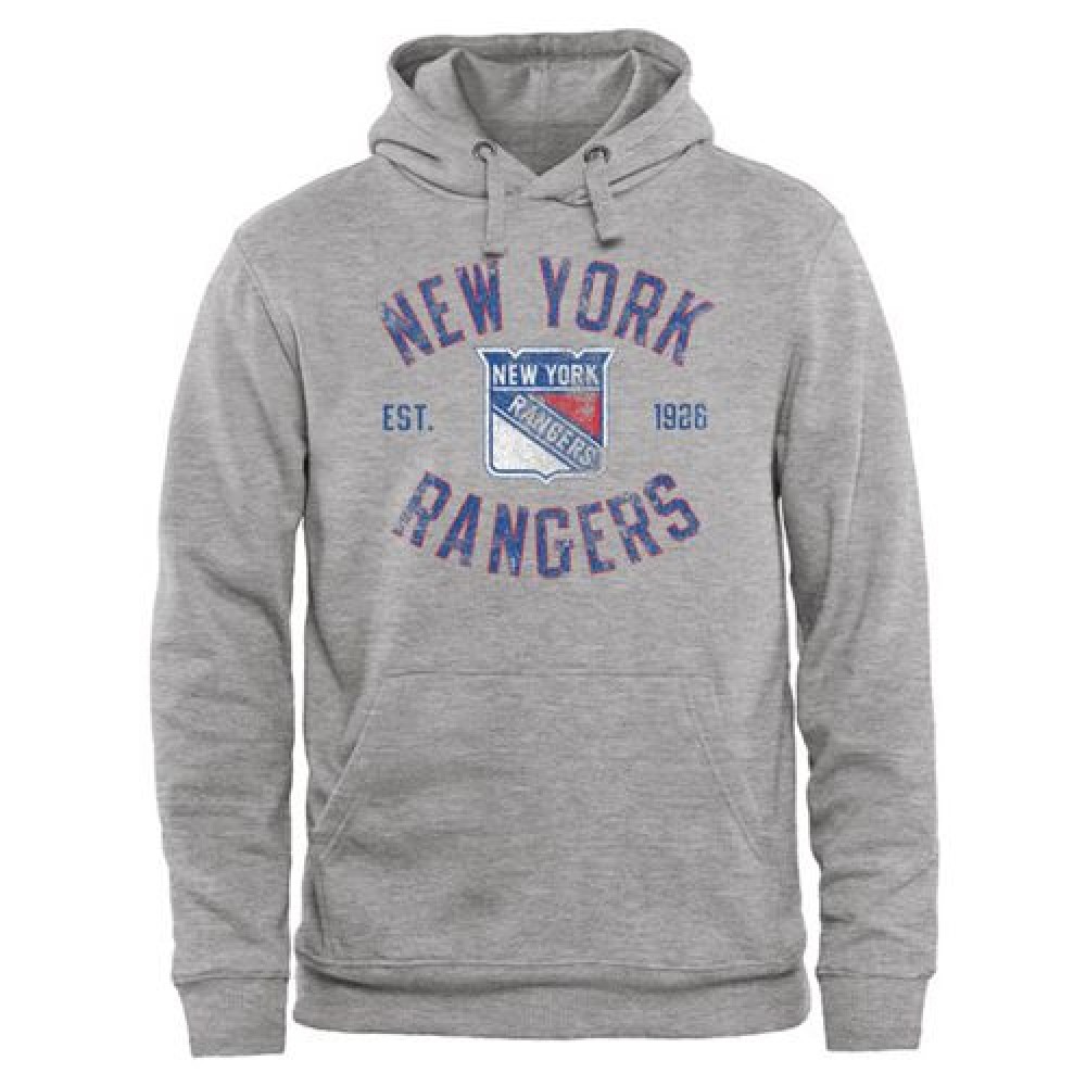 New York Rangers Heritage Pullover Hoodie Ash 1