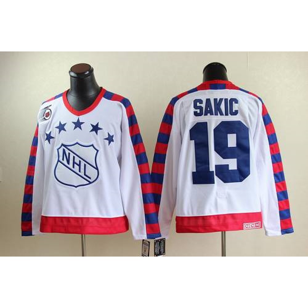 Nordiques #19 Joe Sakic White All Star CCM Throwback 75TH Stitched NHL Jersey 1
