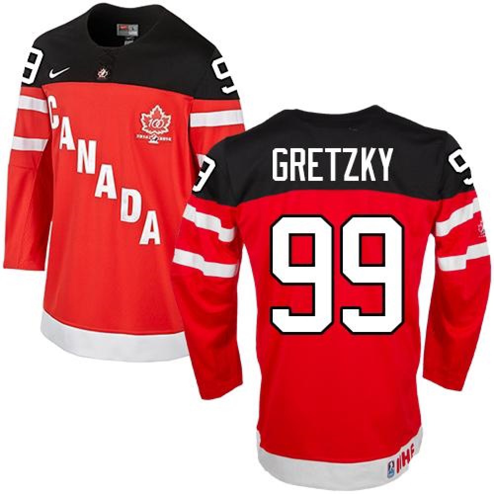 Olympic CA. #99 Wayne Gretzky Red 100th Anniversary Stitched NHL Jersey 1