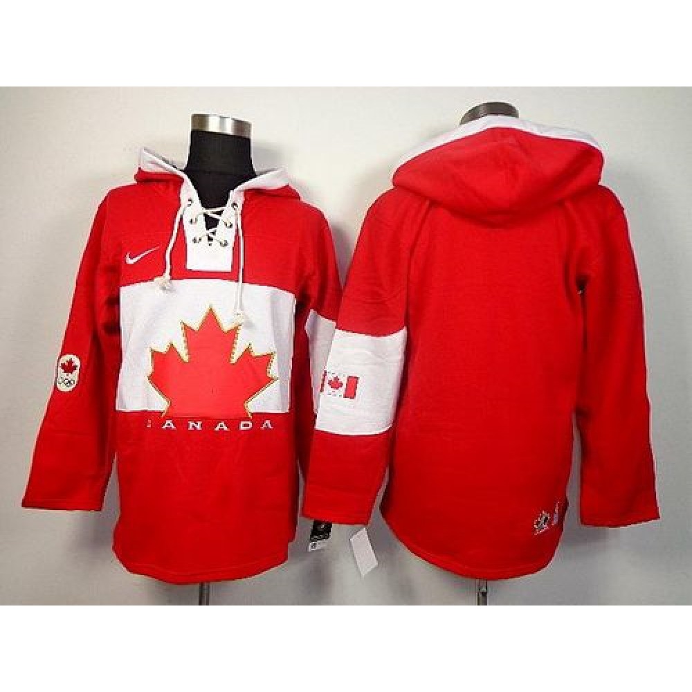 Olympic CA. Blank Red Sawyer Hooded Sweatshirt Stitched NHL Jersey 1
