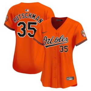 Women's Baltimore Orioles #35 Adley Rutschman Orange Home Replica Player Jersey