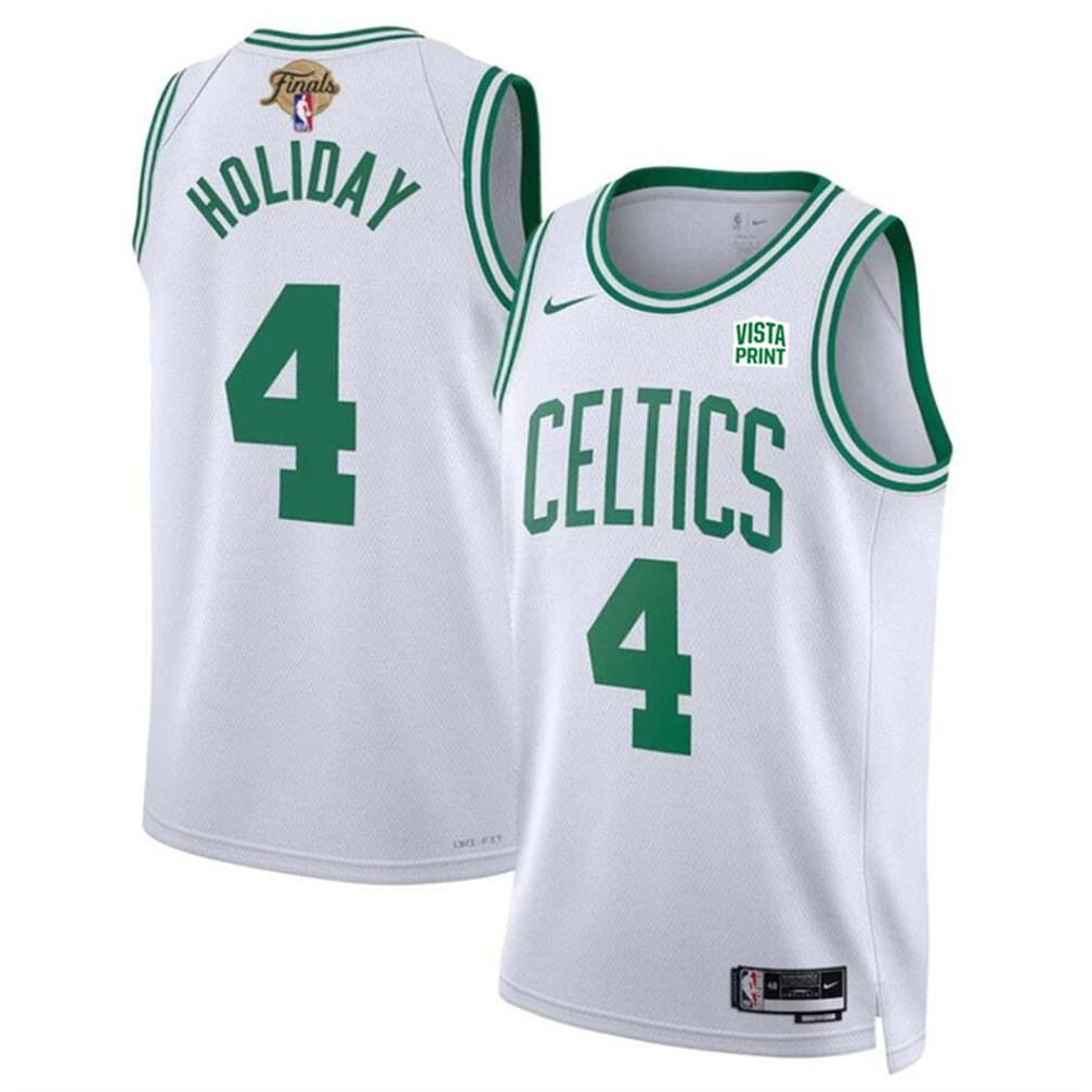 Men's Boston Celtics #4 Jrue Holiday White 2024 Finals Association Edition Stitched Basketball Jersey 1
