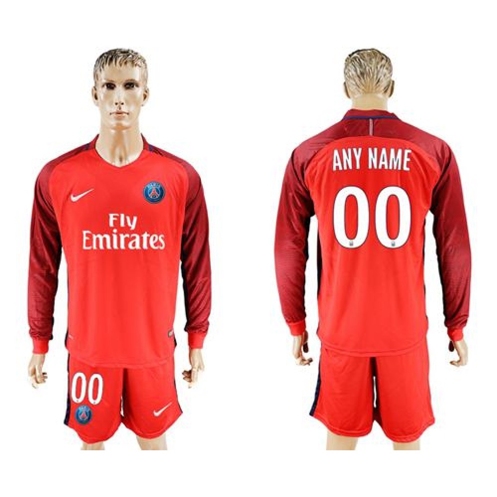 Paris Saint-Germain Personalized Red Long Sleeves Soccer Club Jersey 1