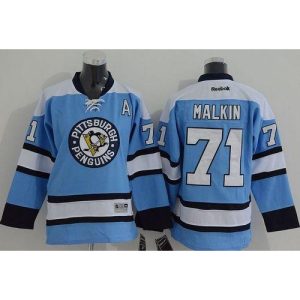 Penguins #71 Evgeni Malkin Blue Stitched Youth NHL Jersey