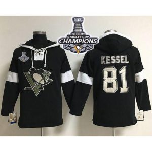 Penguins #81 Phil Kessel Black 2016 Stanley Cup Champions Pullover NHL Hoodie