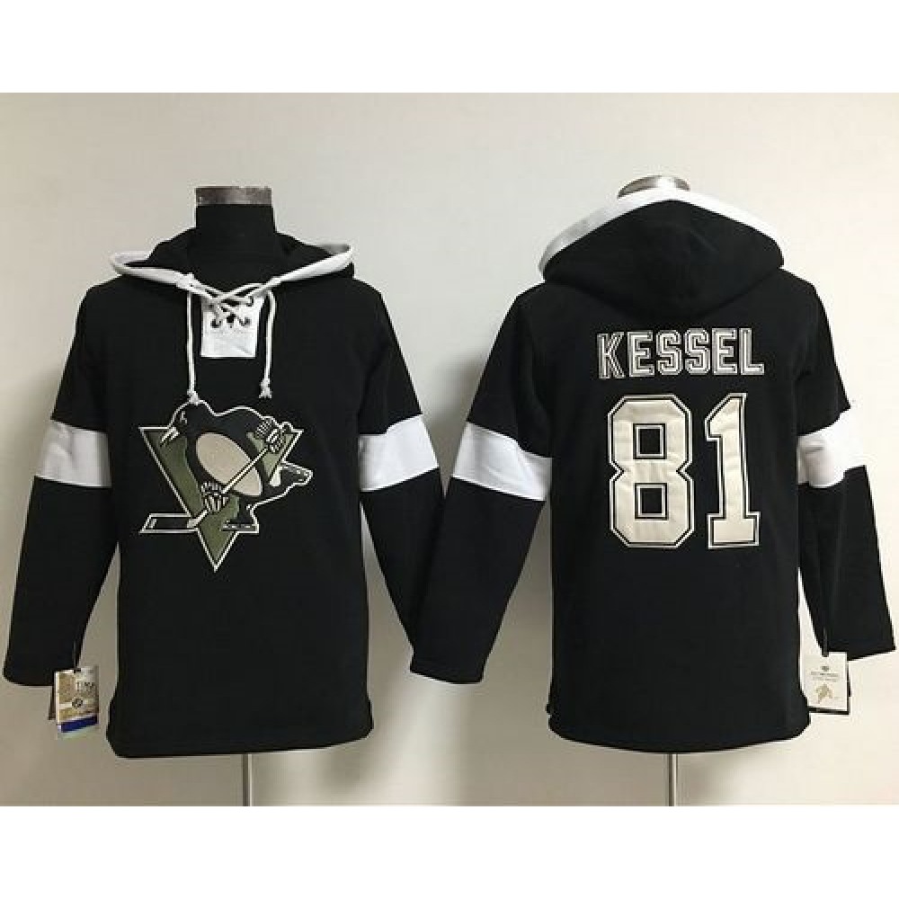 Penguins #81 Phil Kessel Black Pullover NHL Hoodie 1