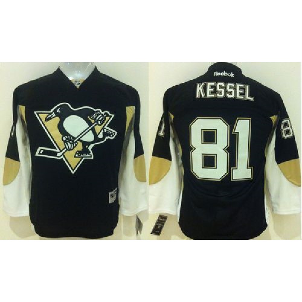 Penguins #81 Phil Kessel Black Stitched Youth NHL Jersey 1
