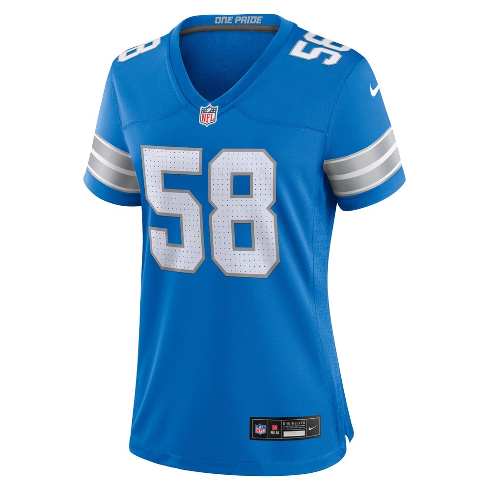 Women's Detroit Lions #58 Penei Sewell Blue Game Jersey 2