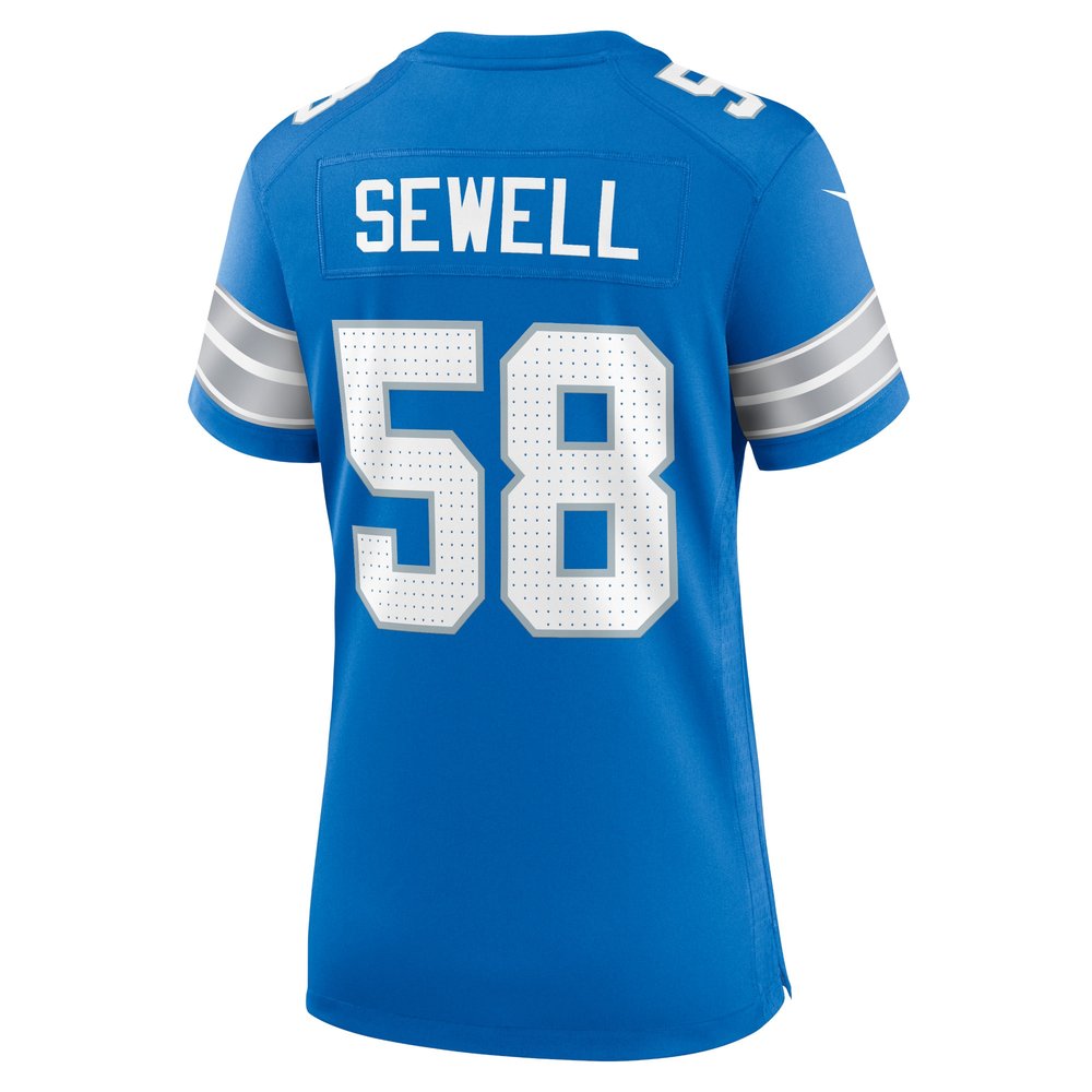 Women's Detroit Lions #58 Penei Sewell Blue Game Jersey 3