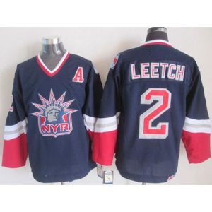 Rangers #2 Brian Leetch Navy Blue CCM Statue of Liberty Stitched NHL Jersey