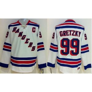 Rangers #99 Wayne Gretzky White CCM Throwback Stitched Youth NHL Jersey