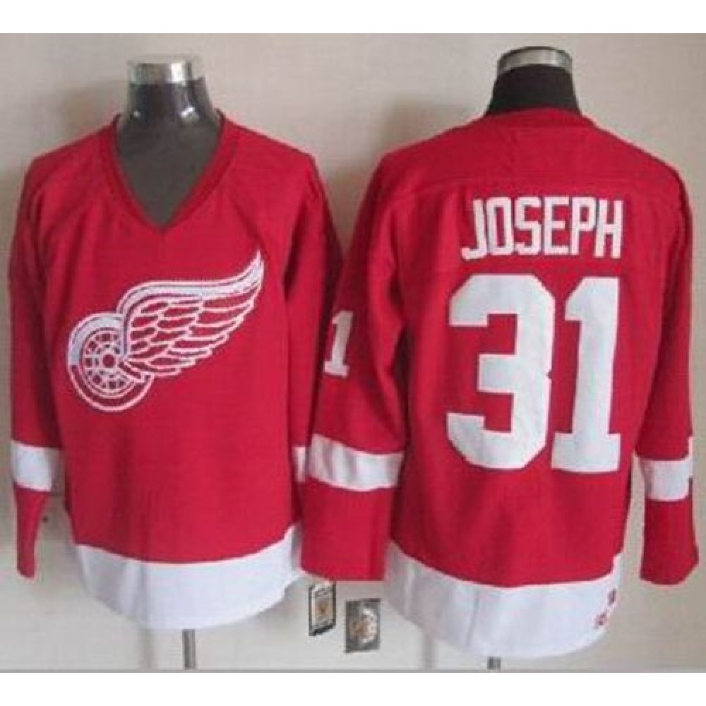 Red Wings #31 Curtis Joseph Red CCM Throwback Stitched NHL Jersey 1