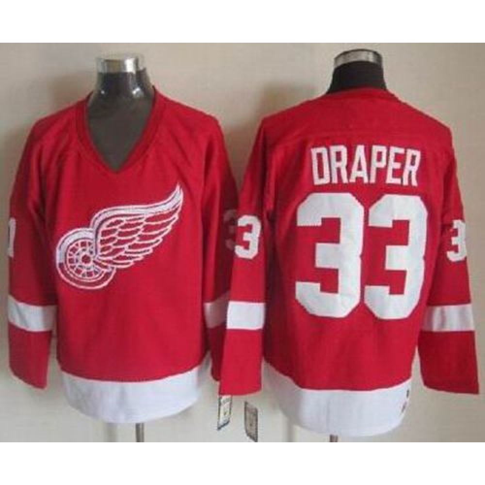 Red Wings #33 Kris Draper Red CCM Throwback Stitched NHL Jersey 1