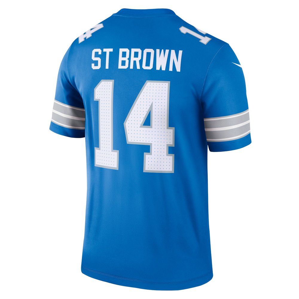Men's Detroit Lions #14 Amon-Ra St. Brown Blue Legend Jersey 3