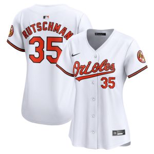 Women's Baltimore Orioles #35 Adley Rutschman White Home Limited Player Jersey
