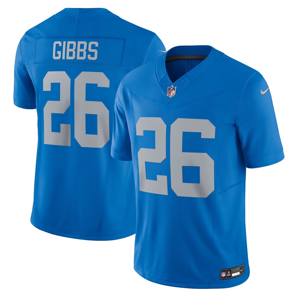 Men's Detroit Lions #26 Jahmyr Gibbs Blue Vapor F.U.S.E. Alternate Limited Jersey 1