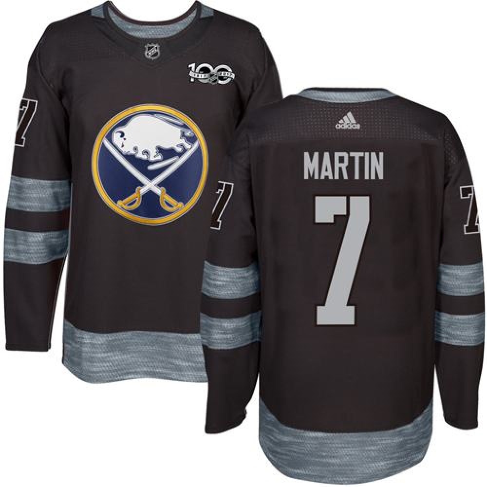Sabres #7 Rick Martin Black 1917-2017 100th Anniversary Stitched NHL Jersey 1