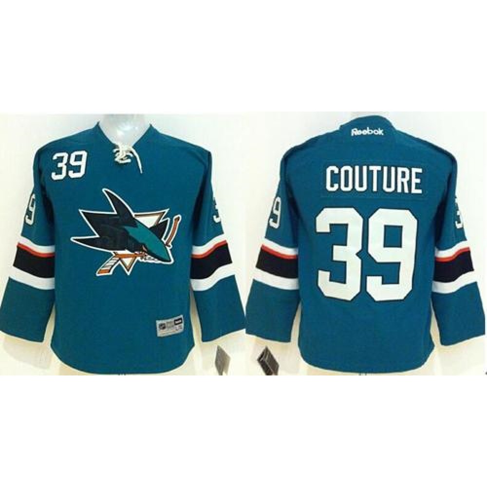 Sharks #39 Logan Couture Green Stitched Youth NHL Jersey 1