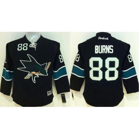Sharks #88 Brent Burns Black Stitched Youth NHL Jersey 1