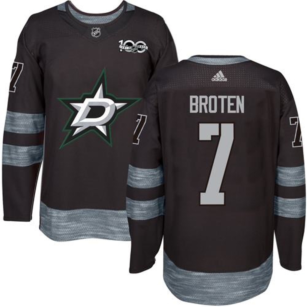 Stars #7 Neal Broten Black 1917-2017 100th Anniversary Stitched NHL Jersey 1