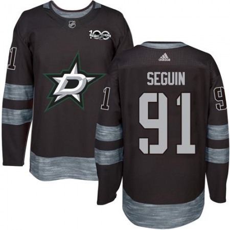 Stars #91 Tyler Seguin Black 1917-2017 100th Anniversary Stitched NHL Jersey 1