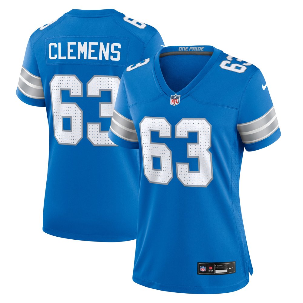 Women's Detroit Lions Duke Clemens Blue Game Jersey 1