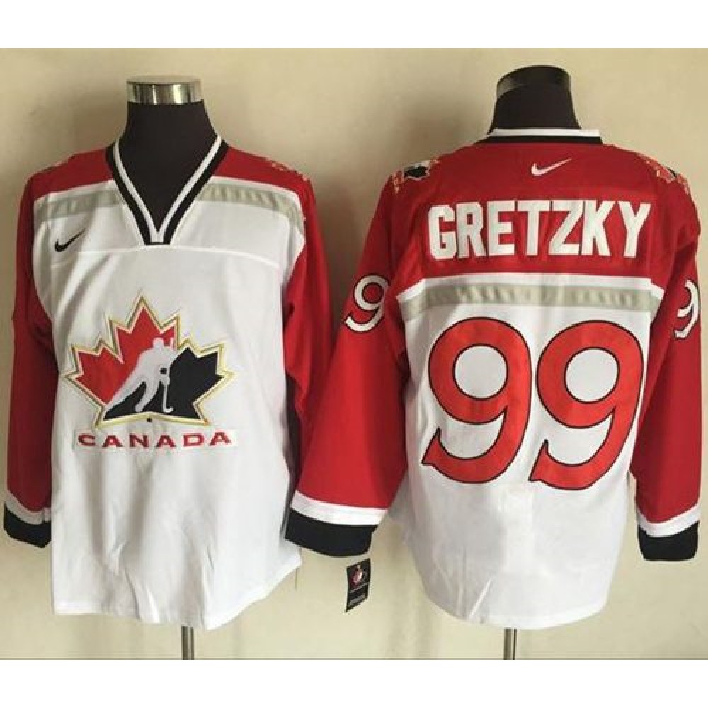 Team CA. #99 Wayne Gretzky White/Red Throwback Stitched NHL Jersey 1