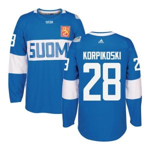 Team Finland #28 Lauri Korpikoski Blue 2016 World Cup Stitched NHL Jersey