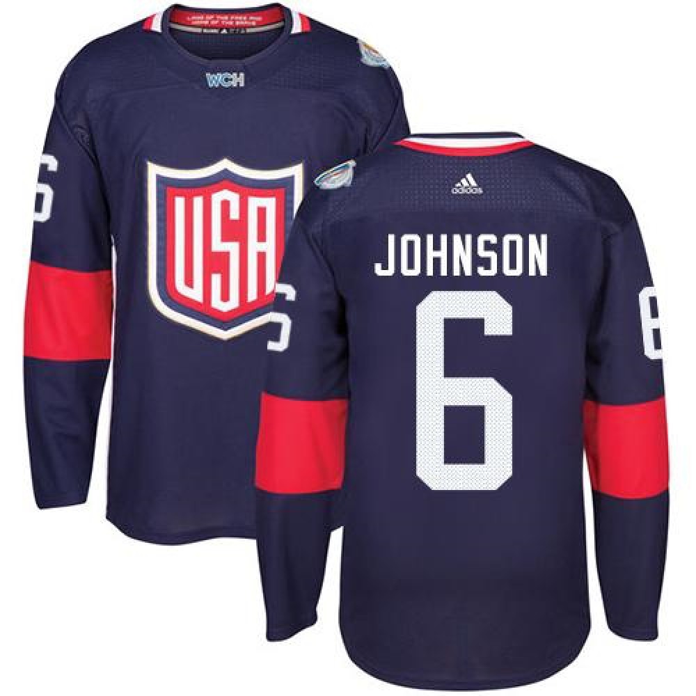 Team USA #6 Erik Johnson Navy Blue 2016 World Cup Stitched Youth NHL Jersey 1