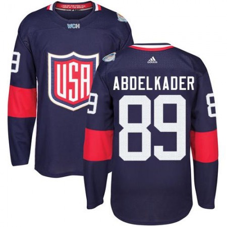 Team USA #89 Justin Abdelkader Navy Blue 2016 World Cup Stitched Youth NHL Jersey 1