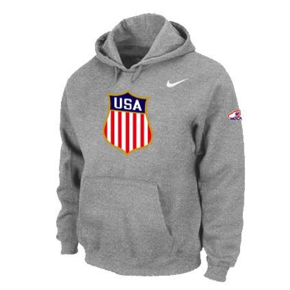 Team USA Hockey Winter Olympics KO Pullover Performance NHL Hoodie Light Grey 1
