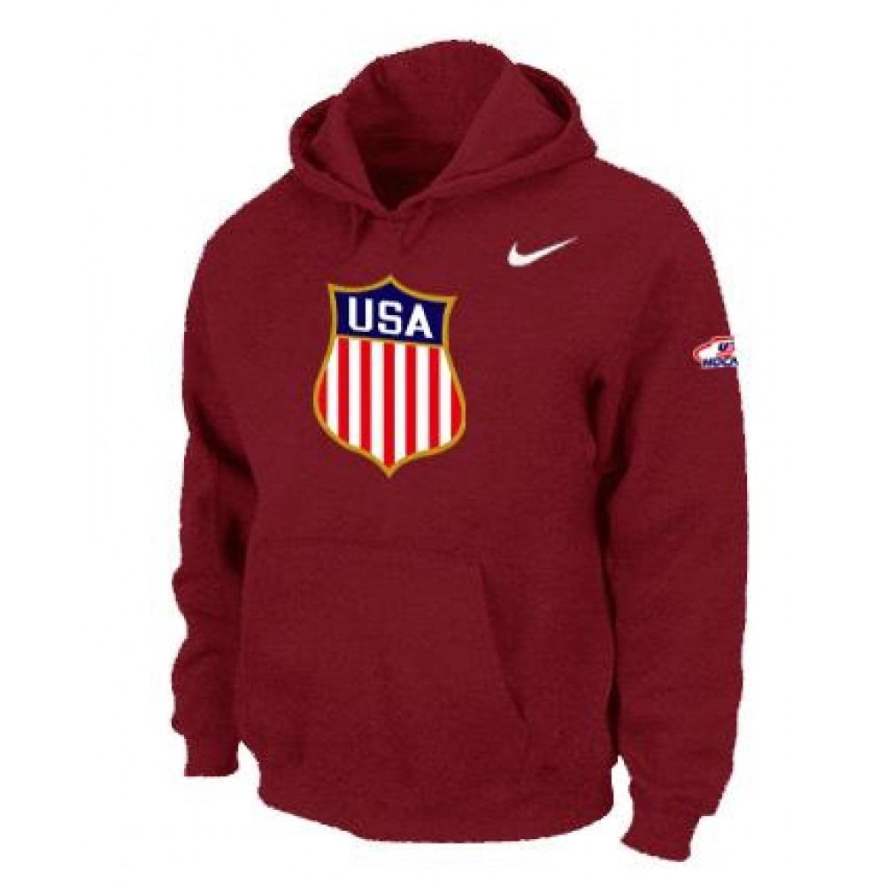 Team USA Hockey Winter Olympics KO Pullover Performance NHL Hoodie Red 1