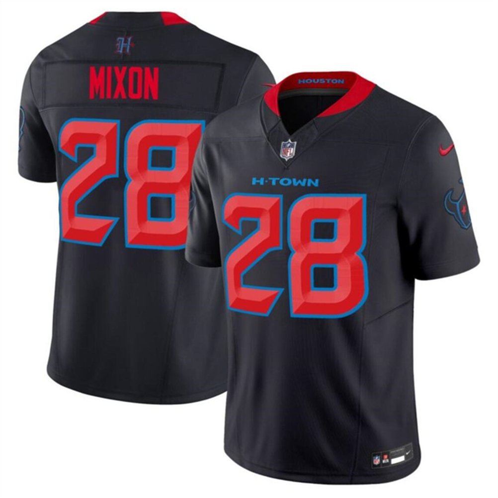 Men's Houston Texans #28 Joe Mixon Navy 2024 2nd Alternate F.U.S.E Vapor Stitched jersey 1