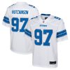 Youth Detroit Lions #97 Aidan Hutchinson White Player Game Jersey