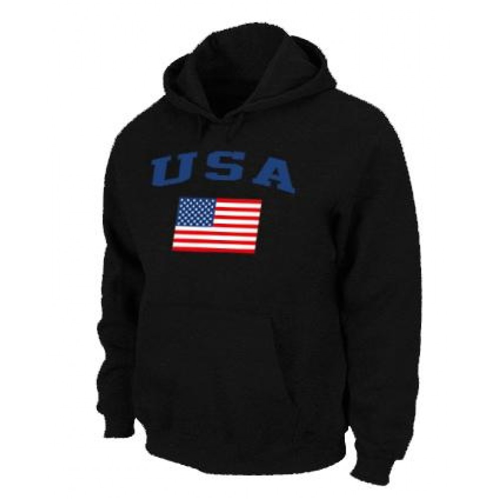 USA Olympics USA Flag Pullover NHL Hoodie Black 1