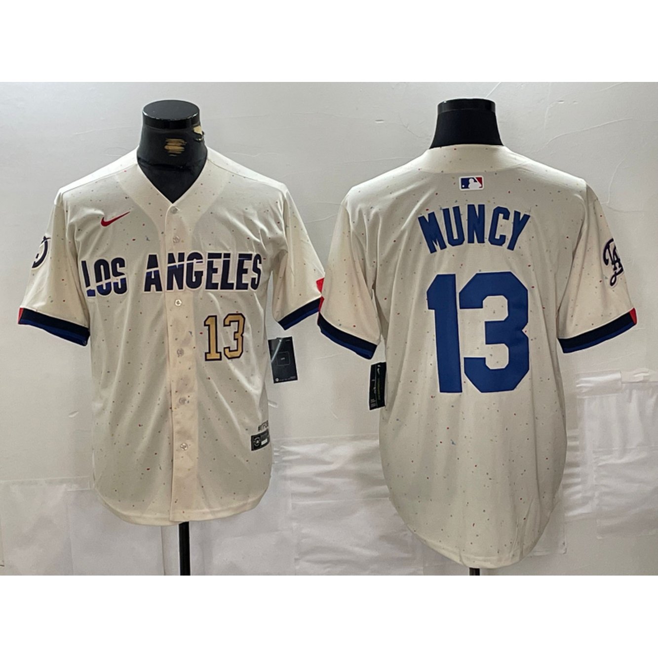 Men's Los Angeles Dodgers #13 Max Muncy Cream Stitched Baseball Jersey 1
