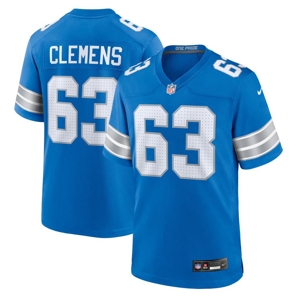 Men's Detroit Lions Duke Clemens Blue Game Jersey 1